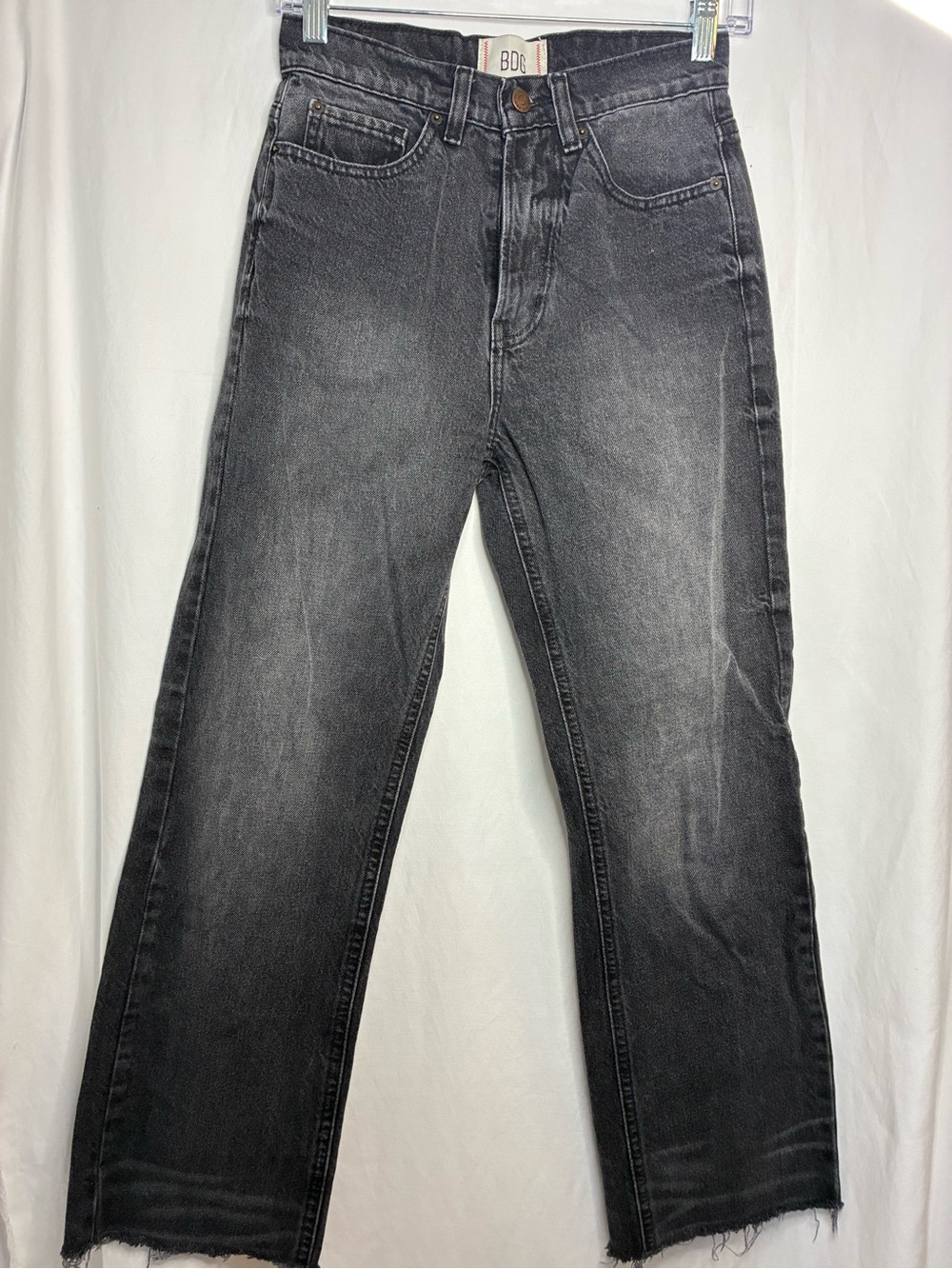 BDG Black Washed Straight-Leg Jeans